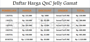 harga qnc jelly gamat asli
